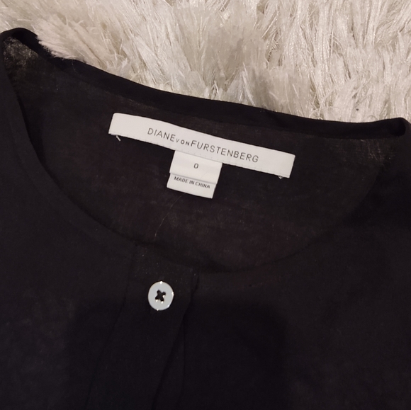 Diane Von Furstenberg DVF Printed Marcy Top Silk 0 - Picture 3 of 8